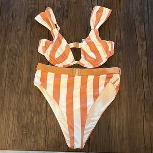 Onia white and tan bikini, size medium